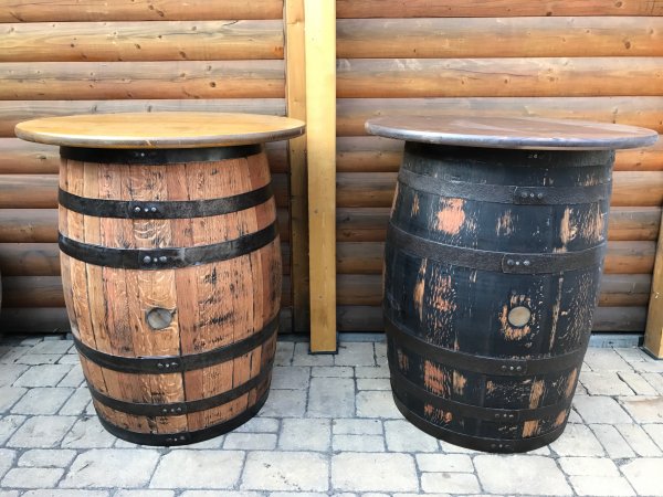 Konfigurator 190 Liter Bourbon Whisky - Fasstisch mit Aufbau nach Wunsch! Whiskyfass Eichenfass Sthetisch Bistrotisch Tisch