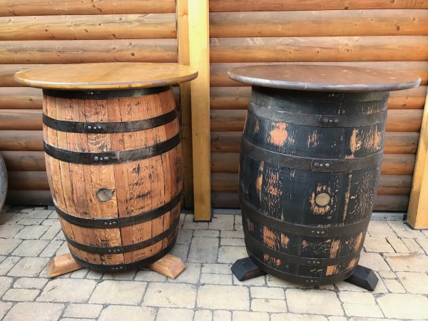 Konfigurator 190 Liter Bourbon Whisky - Fasstisch mit Aufbau nach Wunsch! Whiskyfass Eichenfass Sthetisch Bistrotisch Tisch