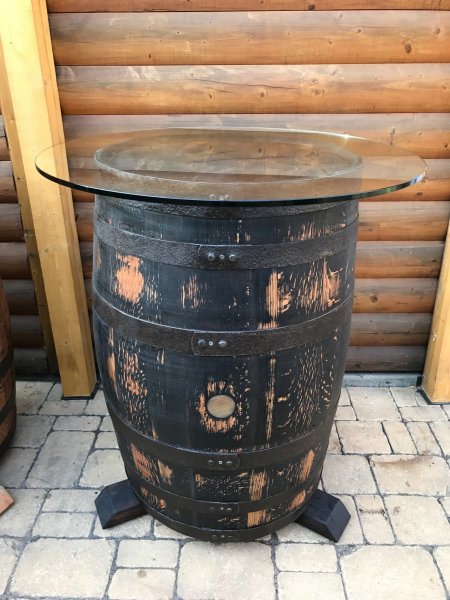 Konfigurator 190 Liter Bourbon Whisky - Fasstisch mit Aufbau nach Wunsch! Whiskyfass Eichenfass Sthetisch Bistrotisch Tisch