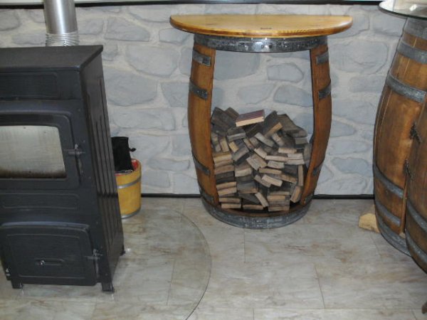 Fass - Kaminholzregal aus Eichenfass Weinfass Holzfass