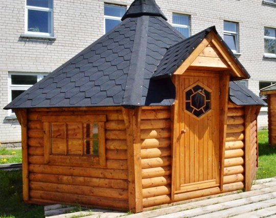 GKF14901 14,9 m2 Grillkota 8-eck, Fichte für ca. 14 Personen