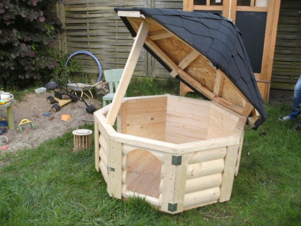 8 Eck Hasenhütte Hasenhaus Tierhaus Hasenkota Hasenstall Meerschweinchenstall