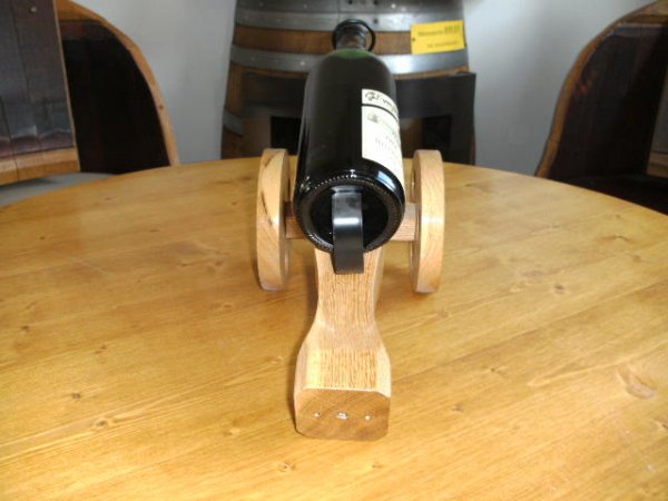 Flaschenkanone Weinregal aus Eiche massiv für 1 Flasche