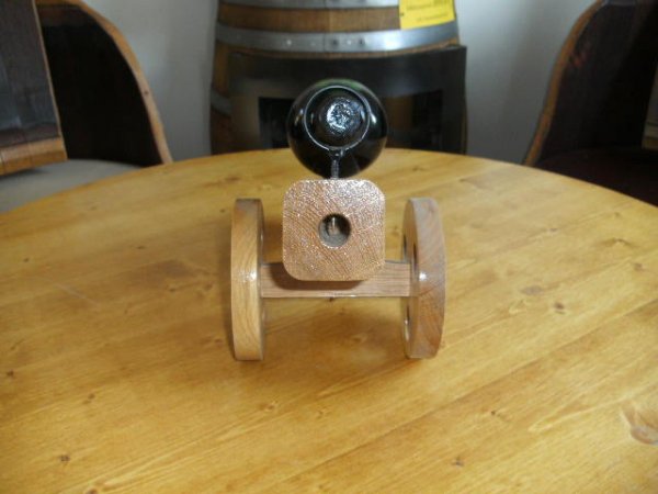 Flaschenkanone Weinregal aus Eiche massiv für 1 Flasche