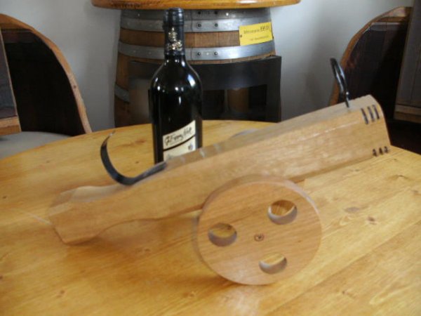 Flaschenkanone Weinregal aus Eiche massiv für 1 Flasche