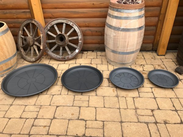 UNTERSETZER-ANTHRAZIT-GRAU für Blumenkübel mit Durchmesser-Unten von 22-58cm