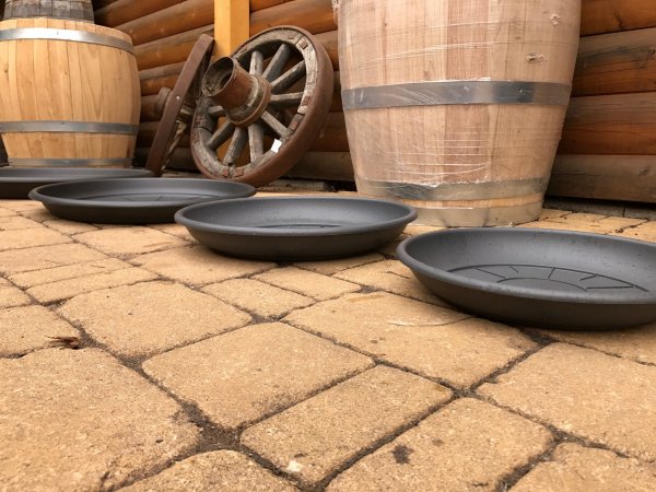 UNTERSETZER-ANTHRAZIT-GRAU für Blumenkübel mit Durchmesser-Unten von 22-58cm