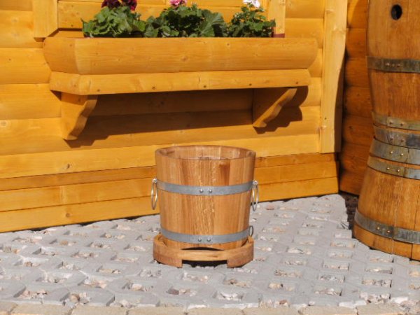 BKEU32 Blumenkübeluntersetzer EICHENHOLZ für Blumenkübel D.-32cm