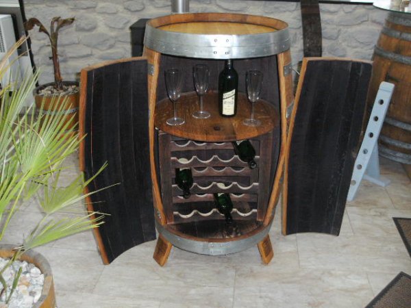 Fassbar - Korsika aus 225/300 Liter gebrauchtem Eichenfass Holzfass Fass Fasstisch Bistrotisch Stehtisch