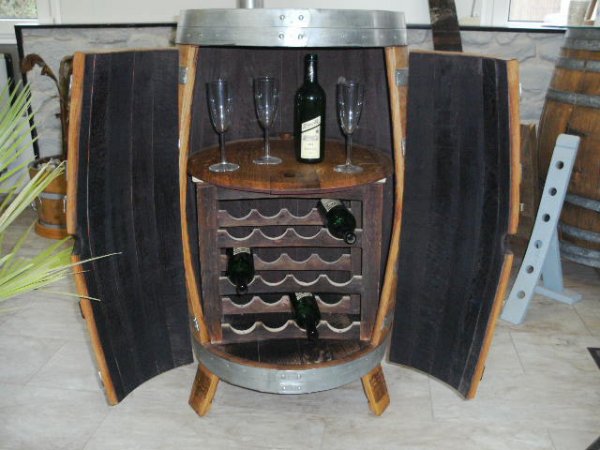 Fassbar - Korsika aus 225/300 Liter gebrauchtem Eichenfass Holzfass Fass Fasstisch Bistrotisch Stehtisch