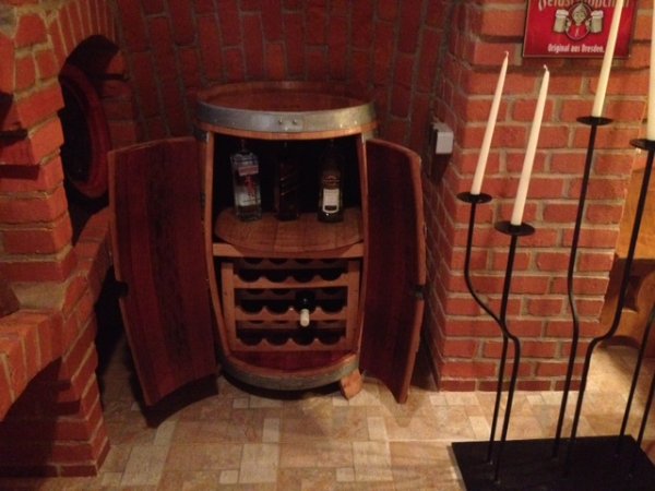 Fassbar - Korsika aus 225/300 Liter gebrauchtem Eichenfass Holzfass Fass Fasstisch Bistrotisch Stehtisch