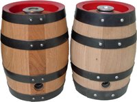 10L Bierfass Innen mit Edelstahlblase außen Holz.