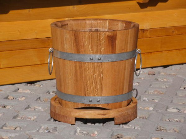 BKE35 Pflanzkübel neu aus Eichenholz mit D. von 35cm, Winterfest