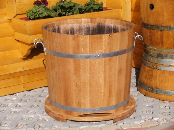 BKE70 Pflanzkübel neu aus Eichenholz mit D. von 70cm, winterfest