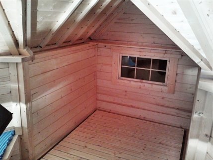 GKF092E1 9,2 m2 Grillkota mit Erweiterungsanbau 1,69 x 1,69 m, Fichte für ca. 8 Personen