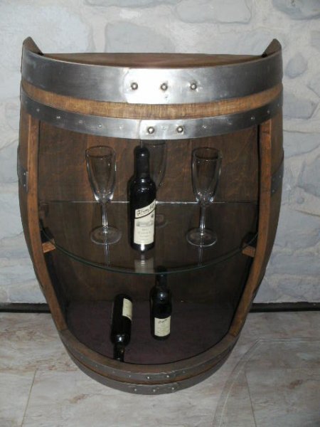 Halbbarfasstisch - DELUXE mit Glas-Zwischenboden