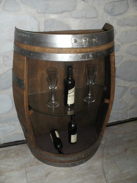 Halbbarfasstisch - DELUXE mit Glas-Zwischenboden