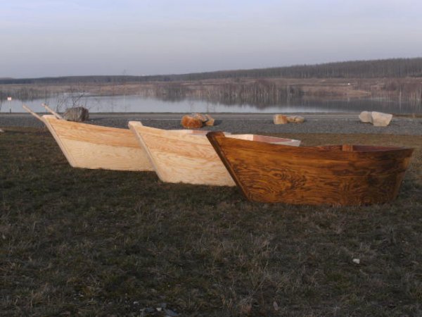 NORDIKA-15 Holzboot Designboot als Garten-Dekoration
