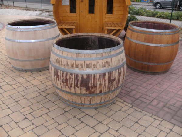 600L rundes Eichenfassbottich D. ca.105-110cm, Höhe 90cm.