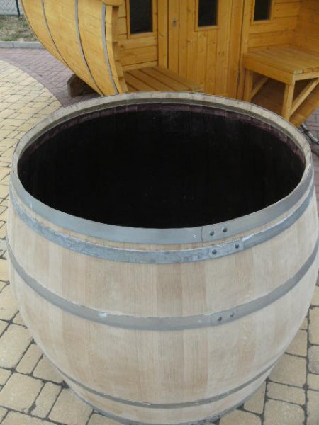 600L rundes Eichenfassbottich D. ca.105-110cm, Höhe 90cm.