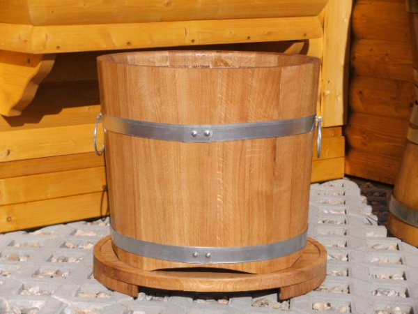 BKEU58 Blumnekübeluntersetzer EICHENHOLZ für Blumenkübel D.-58cm