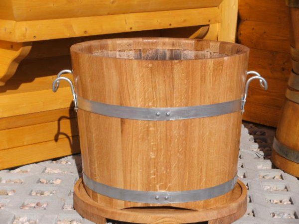 BKEU58 Blumnekübeluntersetzer EICHENHOLZ für Blumenkübel D.-58cm