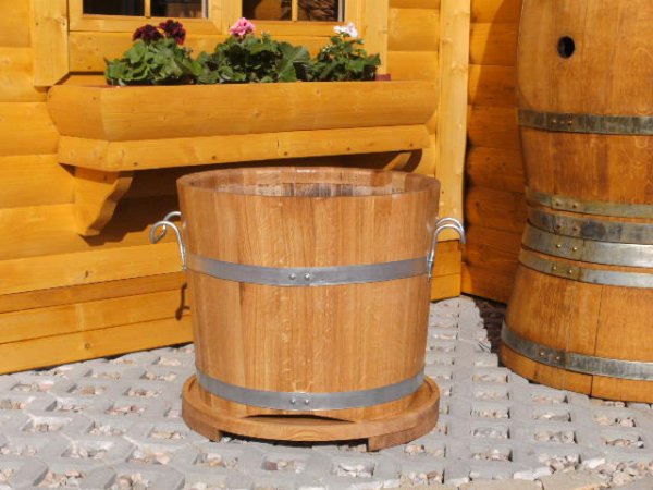 BKEU58 Blumnekübeluntersetzer EICHENHOLZ für Blumenkübel D.-58cm
