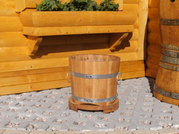 BKEU37 Blumnekübeluntersetzer EICHENHOLZ für Blumenkübel D.-37cm