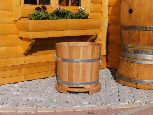 BKEU42 Blumnekübeluntersetzer EICHENHOLZ für Blumenkübel D.-42cm