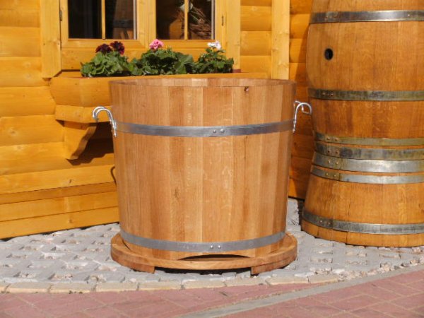 BKEU78 Blumnekübeluntersetzer EICHENHOLZ für Blumenkübel D.-78cm