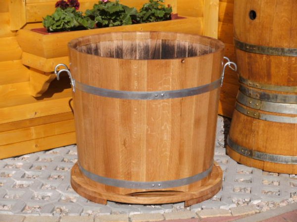 BKEU78 Blumnekübeluntersetzer EICHENHOLZ für Blumenkübel D.-78cm