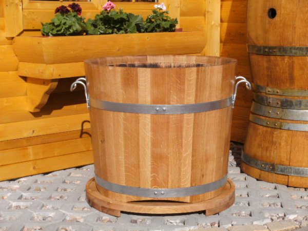 BKEU68 Blumnekübeluntersetzer EICHENHOLZ für Blumenkübel D.-68cm