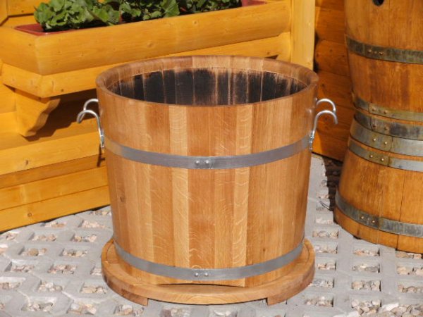 BKEU68 Blumnekübeluntersetzer EICHENHOLZ für Blumenkübel D.-68cm