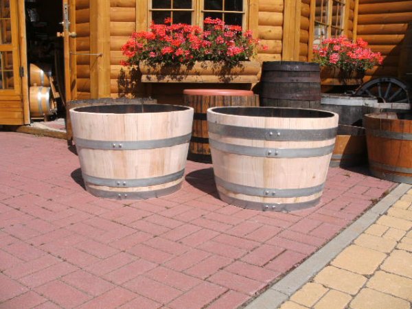 BKK54 Pflanzkübel neu aus Kastanieneholz mit D. 54, H.39cm winterfest