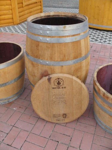 Deckel aus original Fassboden für Fass - Regentonne aus 225L-Eichenfass mit D. ca. 55cm Regentonnendeckel