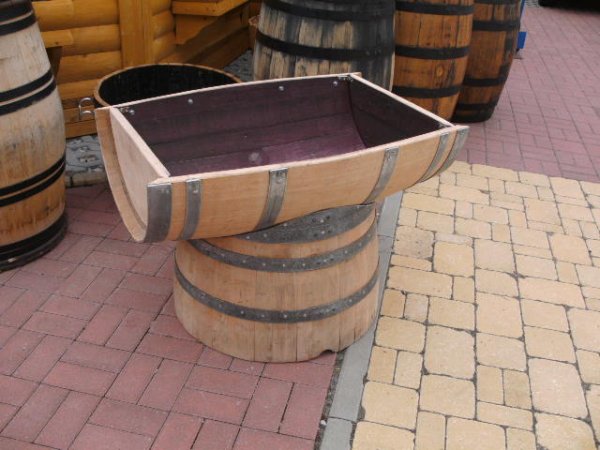 Hochbeet-Quer-115L Pflanzenkübel Fasskübel Miniteich Eichenfassh