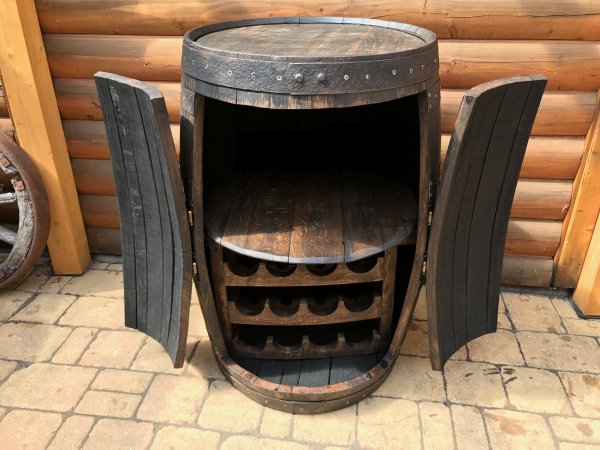 190L - Whiskyfass - Bar - BOURBON Höhe ca. 86 bis 90cm D. ca. 60-65cm Eichenfassbar Eichenfass Holzfass Fasstisch Bistrotisch Stehtisch Fasstheke