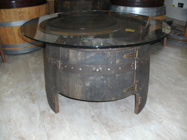 Fassbartisch-REGENT-WB mit Glas-Tischplatte Höhe 37cm.+Staufach