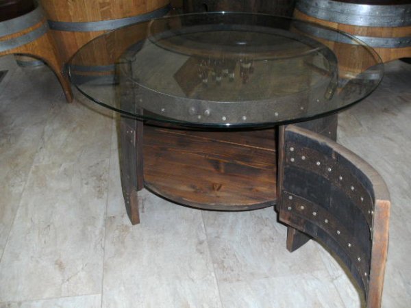 Fassbartisch-REGENT-WB mit Glas-Tischplatte Höhe 37cm.+Staufach