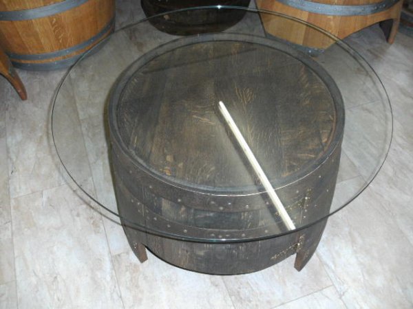 Fassbartisch-REGENT-WB mit Glas-Tischplatte Höhe 37cm.+Staufach