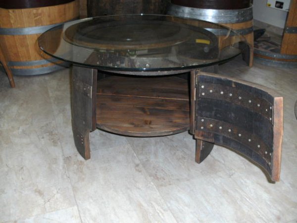 Fassbartisch-REGENT-WB mit Glas-Tischplatte Höhe 37cm.+Staufach