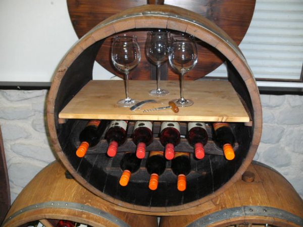 Bacchus-MWR Weinregal aus massivem Eichenholzfass