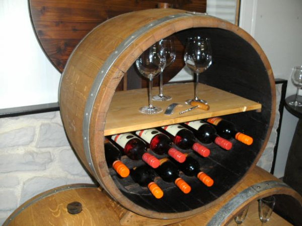 Bacchus-MWR Weinregal aus massivem Eichenholzfass