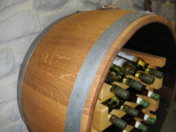 Bacchus-Buvette Weinregal aus massivem Eichenholzfass