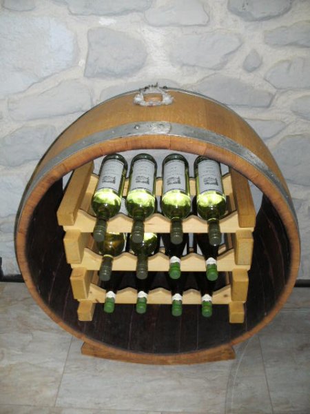 Bacchus-Buvette Weinregal aus massivem Eichenholzfass