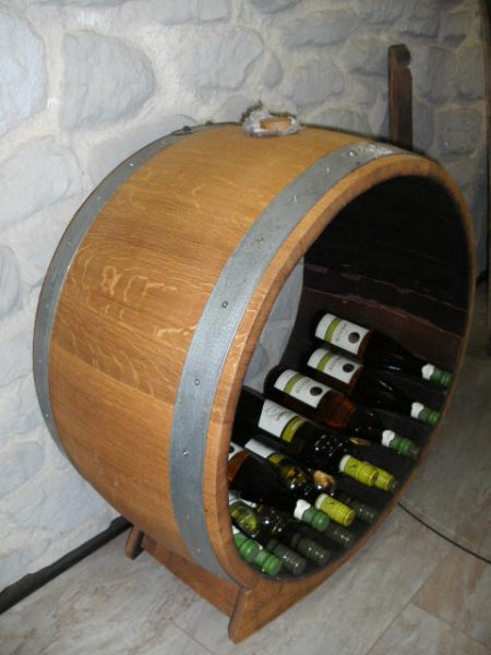 Bacchus-Basic Weinregal für Kaminholz / bis zu 55Fl. aus Eichenholz - Fass