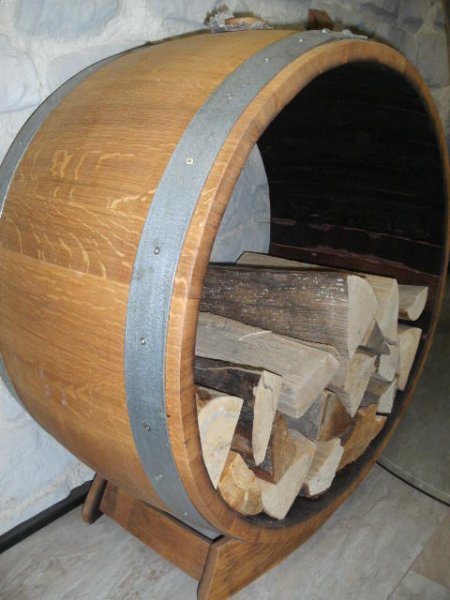 Bacchus-Basic Weinregal für Kaminholz / bis zu 55Fl. aus Eichenholz - Fass