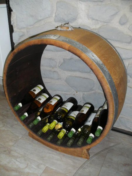 Bacchus-Basic Weinregal für Kaminholz / bis zu 55Fl. aus Eichenholz - Fass