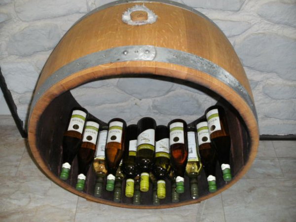 Bacchus-Basic Weinregal für Kaminholz / bis zu 55Fl. aus Eichenholz - Fass