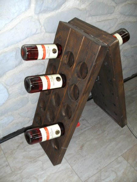 30er Weinpult Dreieck, Rüttelbrett Rüttelpult Weinregal FL-Regal